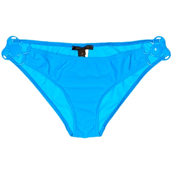 AUTH Louis Vuitton Neon Blue Metal Flower Charm Logo Halter Tie Bikini Swimsuit - Picture 11 of 16